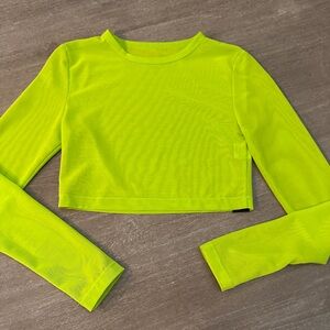Jo + Jax Green Mesh Long Sleeve Top Size YL